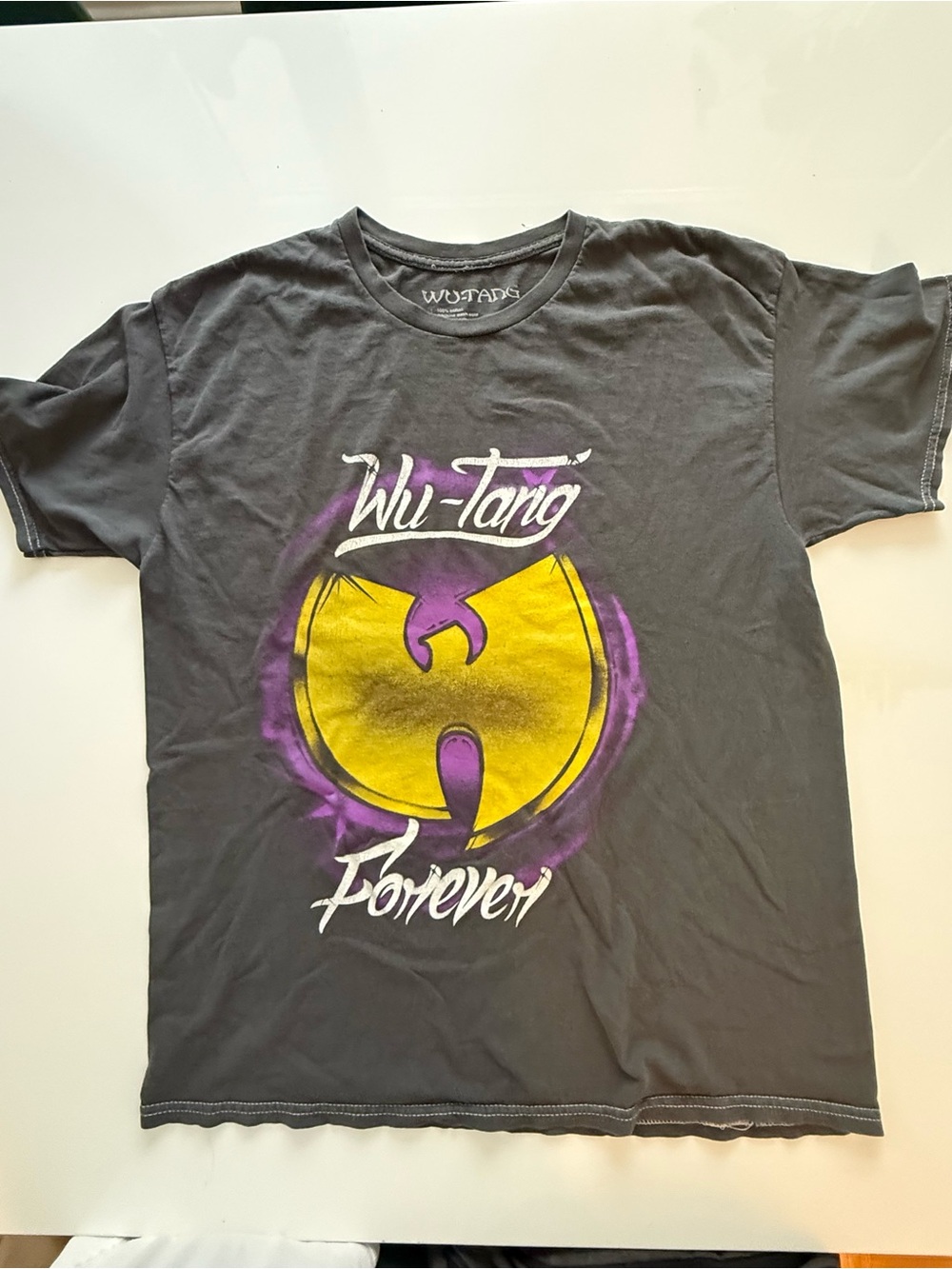 Wu-Tang Forever Men's Graphic Tee - Purple with Yellow Logo